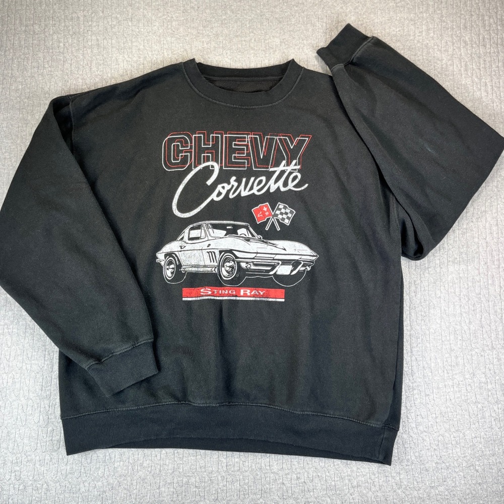 1963-67 Chevy Corvette Sting Ray  Sweatshirt Men L classic car‎ hot rod racing